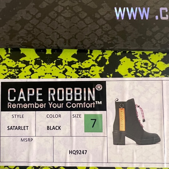 Women's Boot Cape Robbin Starlet Lace-Up Heel Booties  Black Size 7 - Picture 10 of 12